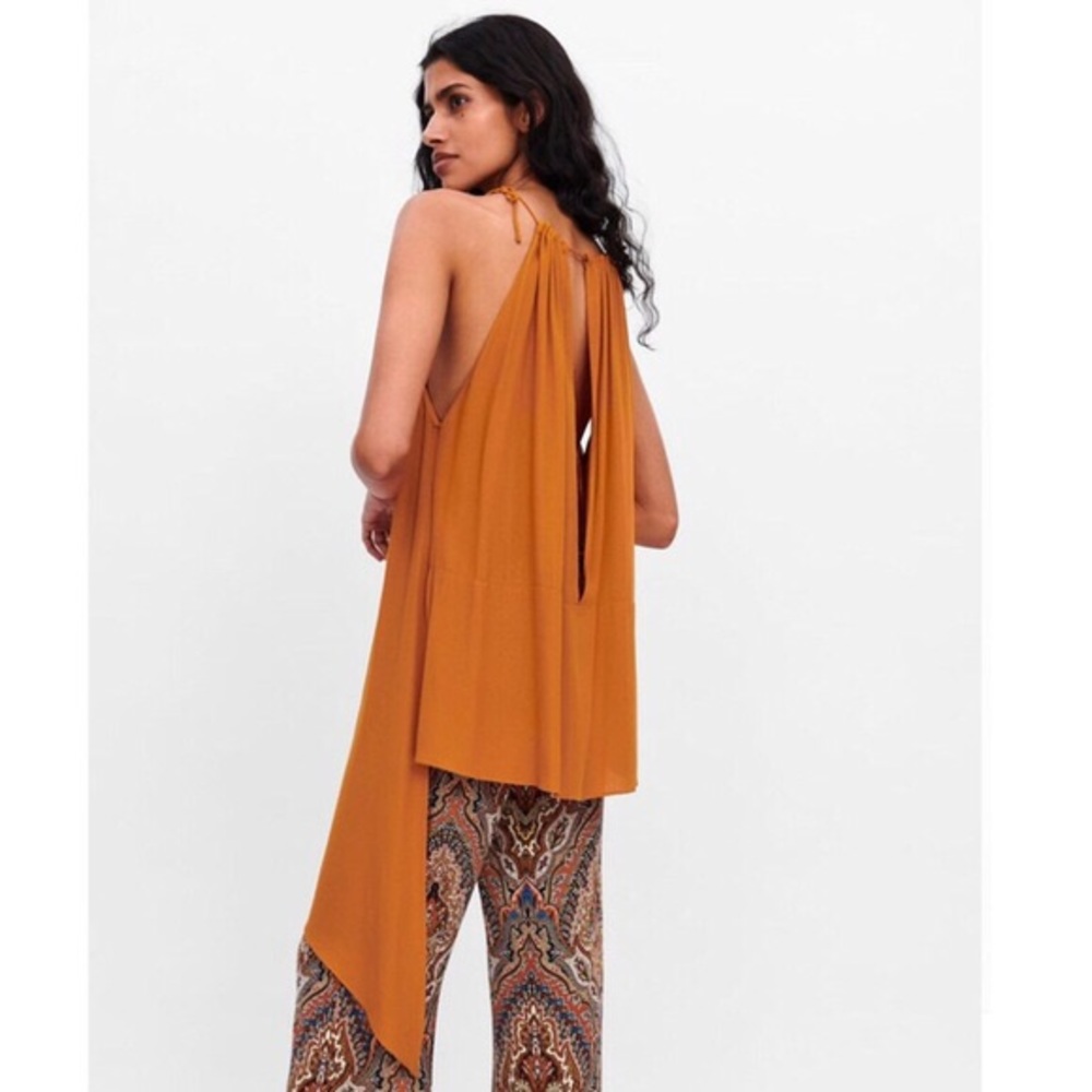 NWT Zara asymmetric halter top